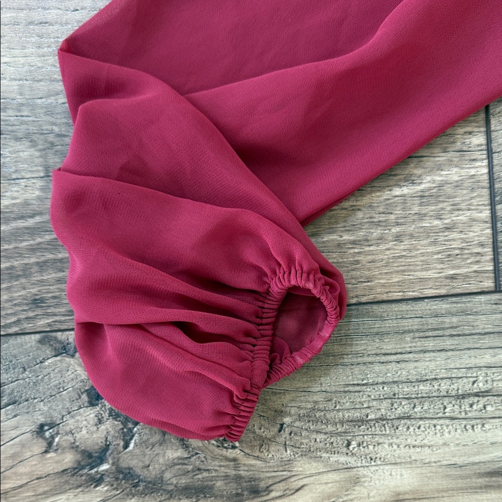 Express Deep Red Twist Front Blouse - Picture 5 of 6